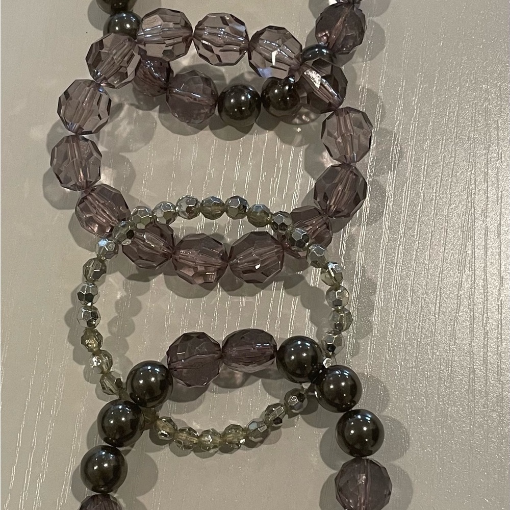 6-Piece Bracelet Stack Bundle Beaded & Rhinestone… - image 8